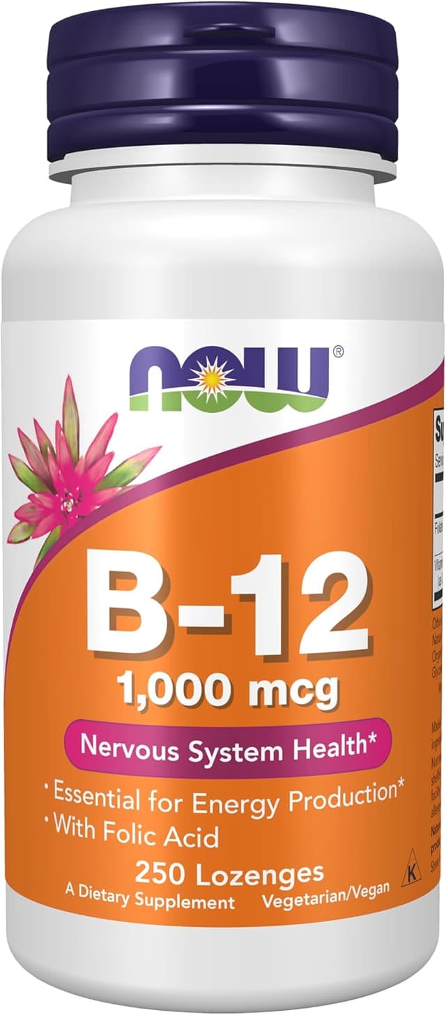 NOW Foods Vitamin B12 with Folic Acid Chewable Lozenges